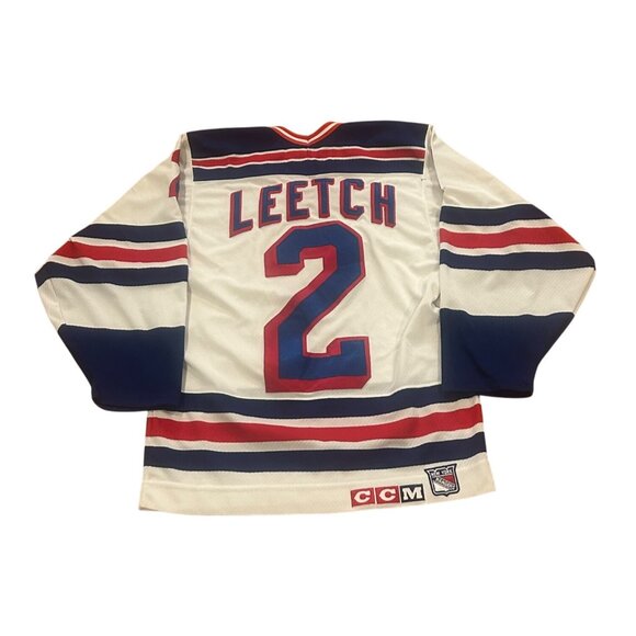 Vintage 1990's CCM Maska New York Rangers Brian Leetch #2 NHL Jersey Men's Small - Picture 1 of 9